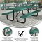 Flash Furniture Mantilla Rectangle Picnic Table, Green, Expanded Metal Mesh Top, Black Frame W/ Anchors, 8 ft L SLF-EML96-H60L-GN-GG - alternate 8